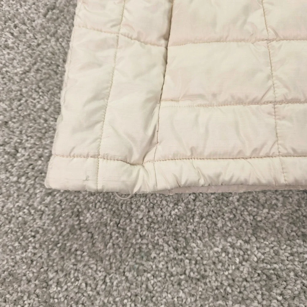 Columbia Thermal Coil Puffer Vest Womens Medium Cream Off White Quilted Full Zip